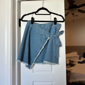 Madewell wrap denim skirt